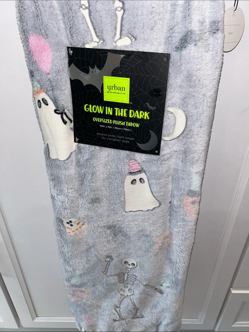 Halloween Glow-In-The-Dark Ghost Party Oversized Plush throw blanket 60”x70”
